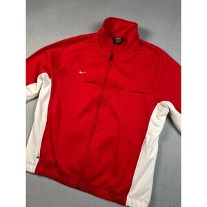Nike Team Heritage Soccer‎ Track Jacket Red White Full Zip Mens Large